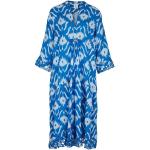 Royalblaue Ikat-Muster Strandmode aus Leinen für Damen Größe M 
