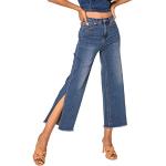 Dunkelblaue Stretch-Jeans aus Denim für Damen Größe L für den für den Sommer 