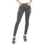 Khakifarbene Stretch-Jeans aus Denim für Damen Größe XS 