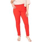 Rote Slim Fit Jeans aus Denim für Damen Größe L Große Größen 