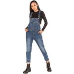Blaue Jeans-Latzhosen aus Denim für Damen Größe XL für den für den Sommer 