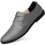 Graue Business Vegane Runde Derby Schuhe mit Schnürsenkel aus Leder rutschfest für Herren Größe 43 zum Abschlussball 