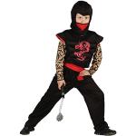 Schwarze Maskworld Ninja-Kostüme mit Schulterpolstern aus Polyester für Kinder Größe 122 