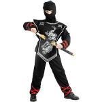 Schwarze Maskworld Ninja-Kostüme mit Schulterpolstern aus Polyester für Kinder Größe 110 