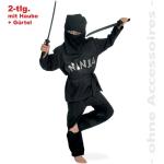 Schwarze Ninja-Kostüme für Jungen Größe 152 