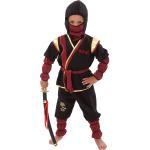 Bordeauxrote Buttinette Ninja-Kostüme für Kinder Größe 140 