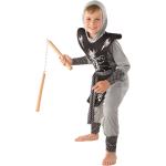Schwarze Buttinette Ninja-Kostüme aus Jersey für Kinder Größe 128 