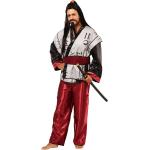 Anthrazitfarbene Buttinette Ninja-Kostüme aus Satin für Herren Größe M 