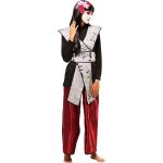 Anthrazitfarbene Buttinette Ninja-Kostüme aus Jersey für Damen Größe M 