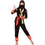 Schwarze Buttinette Ninja-Kostüme für Kinder Größe 128 