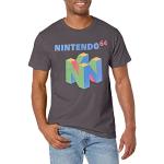 Nintendo Herren N64 Logo Kurzarm T-Shirt, Dunkelgrau, XL
