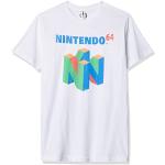 Nintendo Herren N64 Logo Kurzarm T-Shirt, Weiss/opulenter Garten, XL