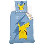 Reduzierte Blaue Motiv Pokemon Pikachu Motiv Bettwäsche aus Baumwolle 140x200 