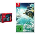 Nintendo Switch Rot/Blau + Zelda: Tears of the Kingdom + BlueBuilt Travel Case Konsole | Kostenlos in 1 Werktag geliefert