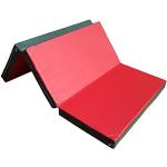NiroSport Klappbare Turnmatte für zu Hause Weichbodenmatte für Gymnastik & Yoga/Kinder Sportmatte für Turnhallen - hautfreundliche & abwaschbare Fitnessmatte (Rot/Grün, 210 x 100 cm)