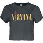Anthrazitfarbene Nirvana Damenbandshirts Größe XXL für Festivals 