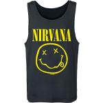 Nirvana Tank-Top - Smiley - S bis XL - für Männer - Größe L - schwarz - Lizenziertes Merchandise