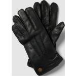 Reduzierte Schwarze Unifarbene Lederhandschuhe aus Leder für Herren Größe 10 für den für den Winter 