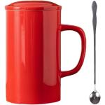 Rote Unifarbene Moderne Große Kaffeetassen 900 ml aus Keramik 
