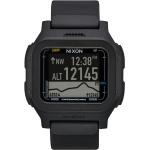 Schwarze 10 Bar wasserdichte Nixon Armbanduhren glänzend aus Edelstahl mit Kompass mit Barometer zum Wandern 