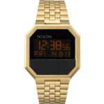 Goldene 3 Bar wasserdichte Wasserdichte Nixon The Re-Run Quarz Armbanduhren mit Digital-Zifferblatt 