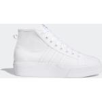 Weiße Vintage adidas Nizza High Top Sneaker & Sneaker Boots mit Schnürsenkel aus Textil für Damen Größe 40,5 