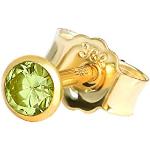 Goldene NKlaus Peridot  Ohrringe aus Gelbgold für Damen 