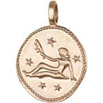Goldene Runde Jungfrau-Anhänger mit Sternzeichen-Motiv vergoldet aus Gold 18 Karat für Herren 