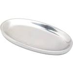 Silberne 12 cm NKlaus Ovale Kerzenteller glänzend aus Aluminium 