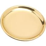 Goldene Moderne 10 cm NKlaus Runde Kerzenteller poliert aus Messing 