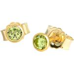 Goldene NKlaus Peridot  Ohrringe aus Gelbgold für Damen 2-teilig 