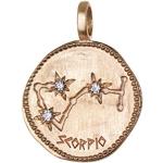 Goldene Skorpion-Anhänger mit Sternzeichen-Motiv aus vergoldet 18 Karat mit Zirkonia für Damen 