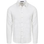 Weiße Melierte Langärmelige No Excess Herrenlangarmhemden aus Leinen Größe 3 XL 