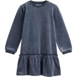 Blaue Langärmelige NOA NOA Kinderlangarmkleider aus Samt für Mädchen Größe 140 