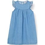 Hellblaue Kurzärmelige NOA NOA Miniature Mini Kinderkleider aus Chambray für Mädchen Größe 110 