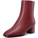 Burgundfarbene High Heel Stiefeletten & High Heel Boots mit Reißverschluss rutschfest für Damen Größe 39 
