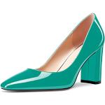 Grüne Lack-Optik Sexy High Heels & Stiletto-Pumps ohne Verschluss aus Lackleder rutschfest für Damen Größe 38 