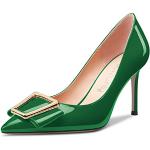 Dunkelgrüne Sexy Spitze High Heels & Stiletto-Pumps ohne Verschluss rutschfest für Damen Größe 40 