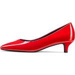 Rote Lack-Optik Sexy Spitze High Heels & Stiletto-Pumps ohne Verschluss aus Lackleder rutschfest für Damen Größe 43 zur Hochzeit 