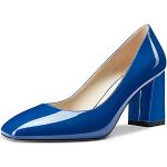 Blaue Lack-Optik Sexy Karree High Heels & Stiletto-Pumps in Normalweite aus Leder rutschfest für Damen Größe 44,5 
