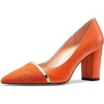 Orange Sexy Spitze High Heels & Stiletto-Pumps ohne Verschluss rutschfest für Damen Größe 39 zum Abschlussball 