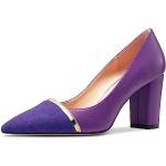 Violette Sexy Spitze High Heels & Stiletto-Pumps ohne Verschluss rutschfest für Damen Größe 41 zum Abschlussball 