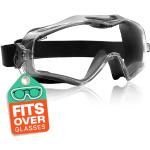 NoCry Schutzbrille für Brillenträger - Arbeitsschutzbrille kratzfest und beschlagfrei mit durchsichtigen Panorama Gläsern, ANSI Z87.1 zertifizierte Sicherheitsbrille