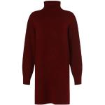Bordeauxrote Unifarbene Langärmelige Noisy May Bestickte Kleider aus Polyamid für Damen Größe XS 
