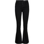 Schwarze Unifarbene Noisy May Slim Fit Jeans mit Reißverschluss aus Denim für Damen Weite 29 