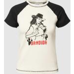 Offwhitefarbene Noisy May T-Shirts aus Baumwollmischung für Damen Größe M 