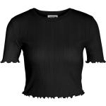 Schwarze Noisy May Rundhals-Ausschnitt T-Shirts für Damen Größe XS 