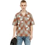 Bunte Karo Elegante Kurzärmelige Shirts mit Tasche aus Baumwolle Handwäsche für Herren Größe 3 XL 