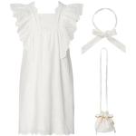 Weiße Elegante Ärmellose Noppies Kinderfestkleider aus Baumwolle maschinenwaschbar für Mädchen Größe 98 