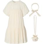 Weiße Elegante Noppies Kinderfestkleider mit Knopf aus Viskose maschinenwaschbar für Mädchen Größe 134 